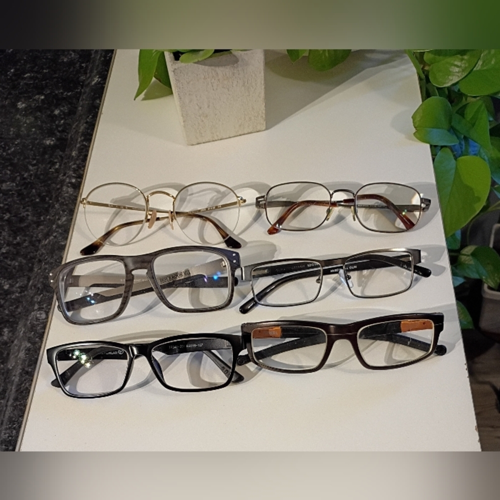 Assorted Men's Reading Glasses - Black, Brown, Gold Frames